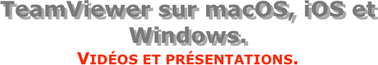TeamViewer sur macOS, iOS et Windows.
Vidéos et présentations.